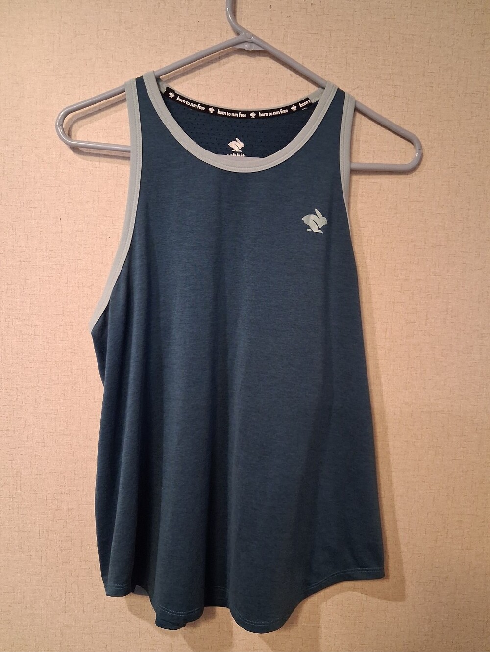 Rabbit Sea Blue Athletic Tank with Contrast Trim Sz M